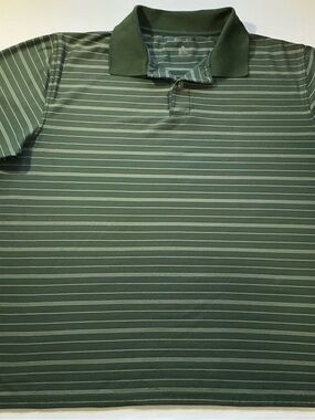 croft & barrow Olive Green Striped Polo